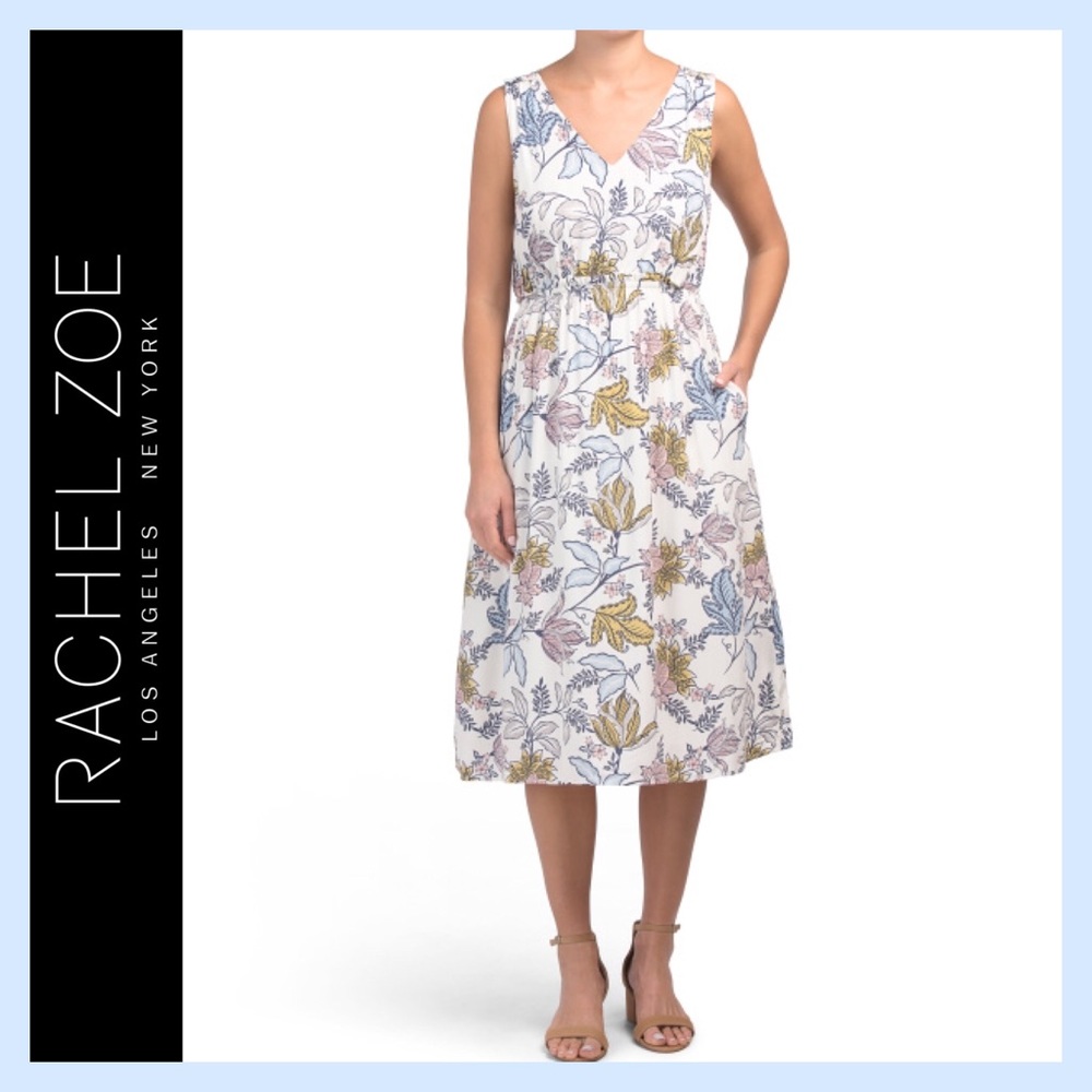 Rachel Zoe Vintage Floral Print Midi Dress